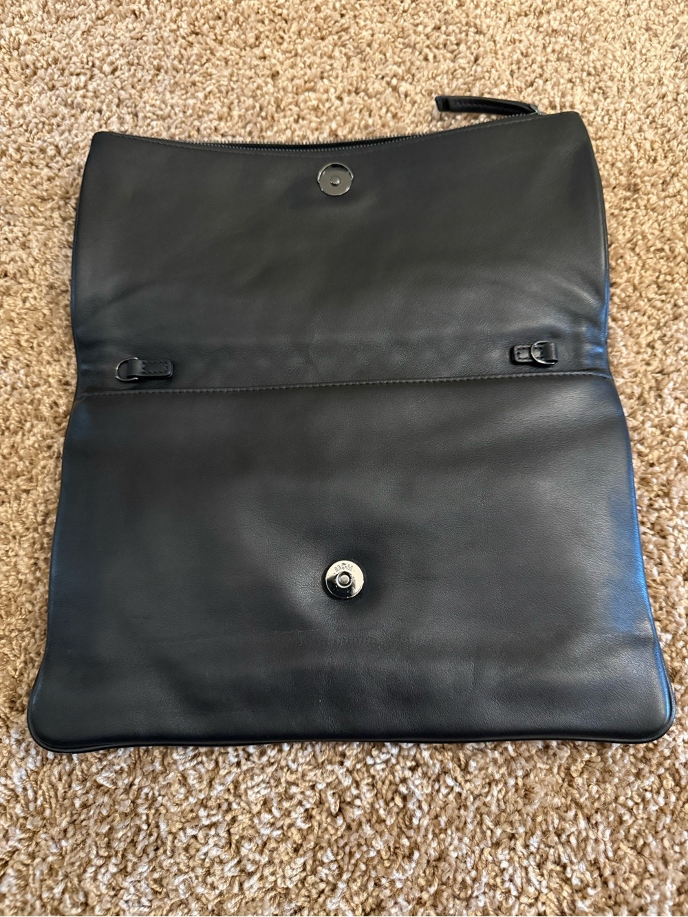 MCM Black Studded Foldover Clutch - Picture 6 of 12